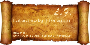 Latosinszky Florentin névjegykártya